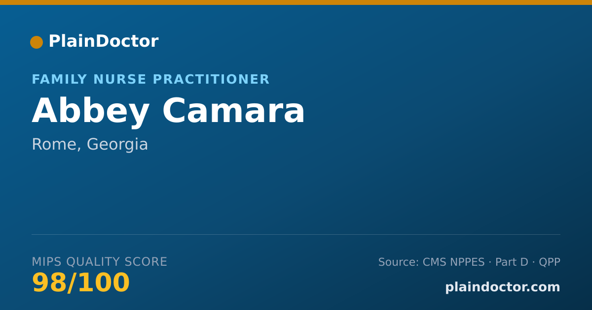 Shareable card for Abbey Camara - Family Nurse Practitioner, Rome, GA