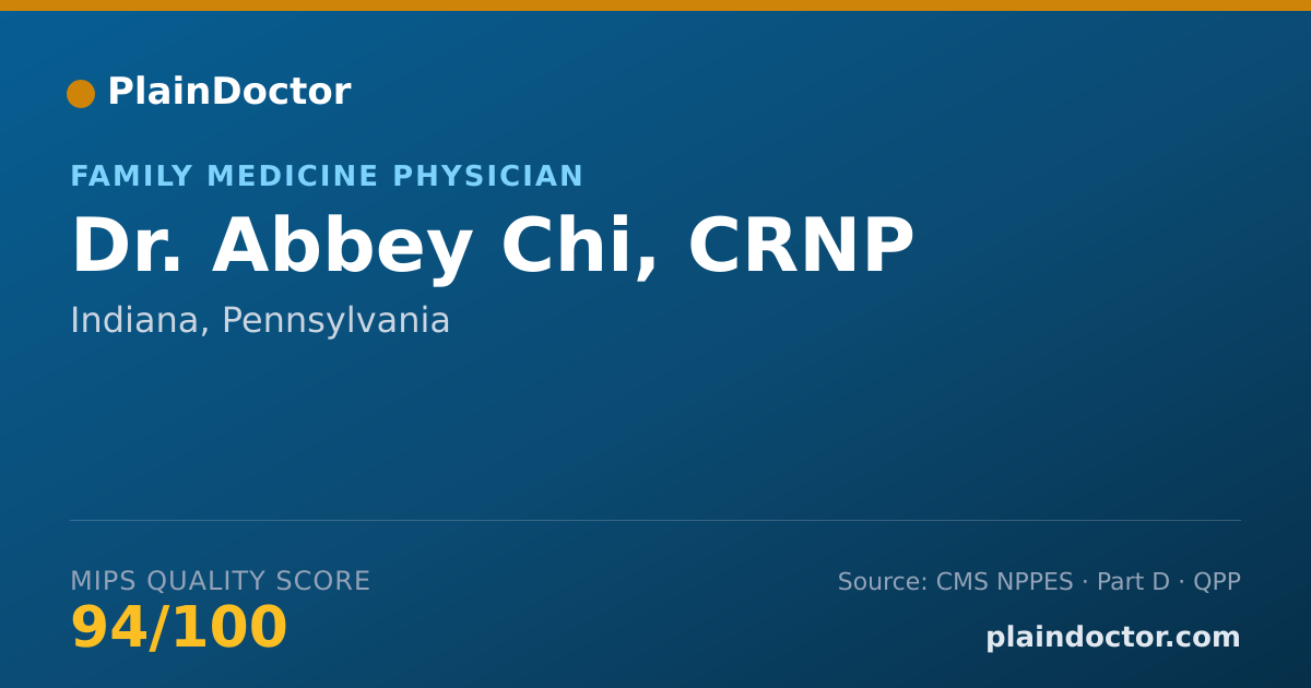 Shareable card for Abbey Chi, CRNP - Family Medicine Physician, Indiana, PA