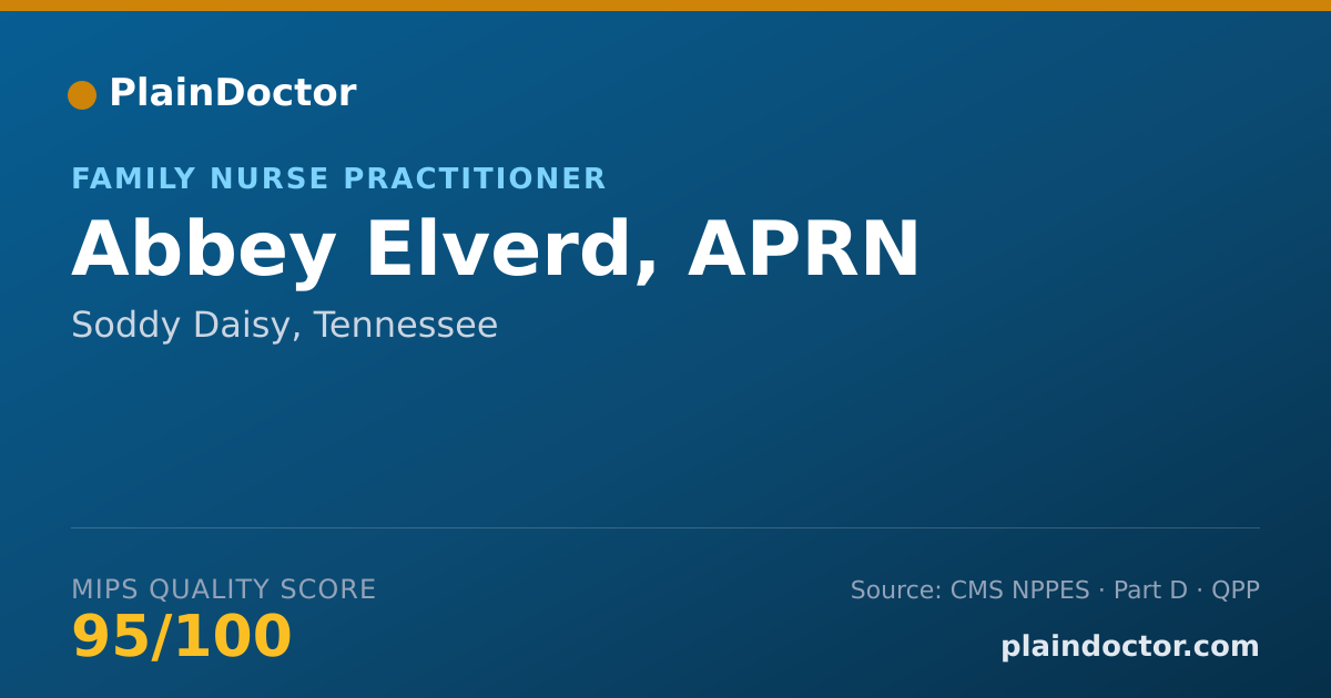 Shareable card for Abbey Elverd, APRN - Family Nurse Practitioner, Soddy Daisy, TN