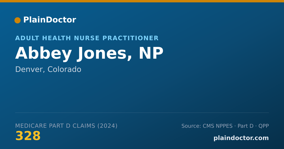 Shareable card for Abbey Jones, NP - Adult Health Nurse Practitioner, Denver, CO