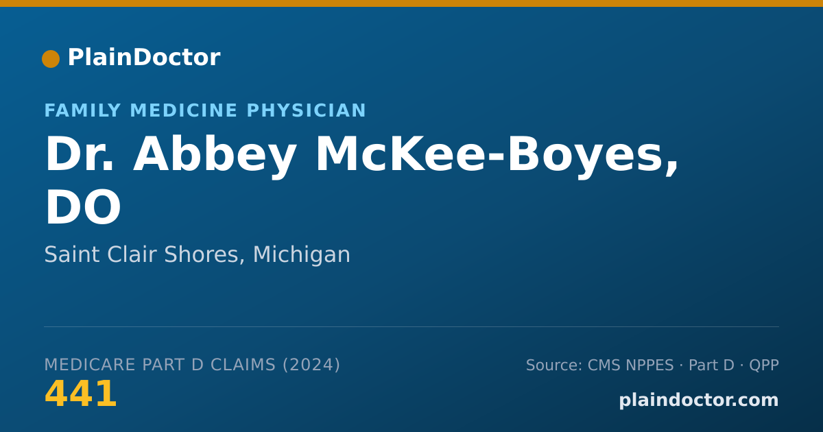 Shareable card for Abbey McKee-Boyes, DO - Family Medicine Physician, Saint Clair Shores, MI