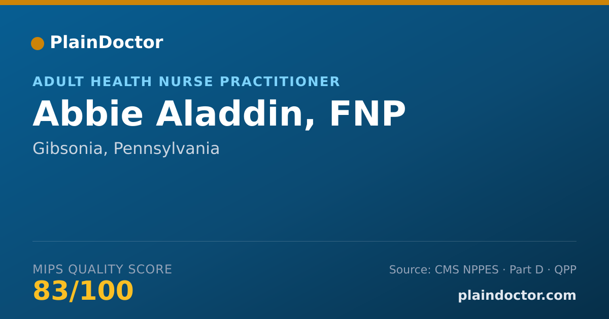 Shareable card for Abbie Aladdin, FNP - Adult Health Nurse Practitioner, Gibsonia, PA