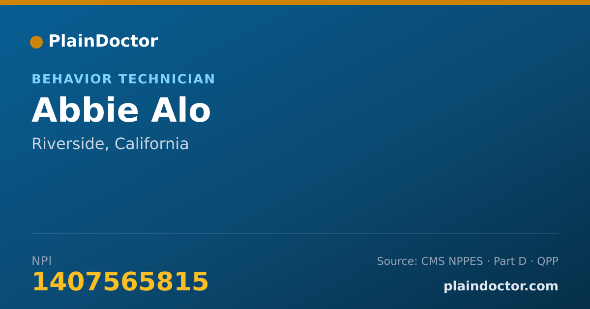 Shareable card for Abbie Alo - Behavior Technician, Riverside, CA