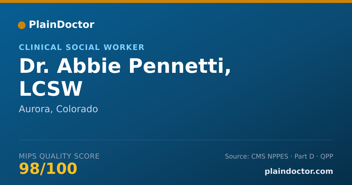 Shareable card for Abbie Pennetti, LCSW - Clinical Social Worker, Aurora, CO