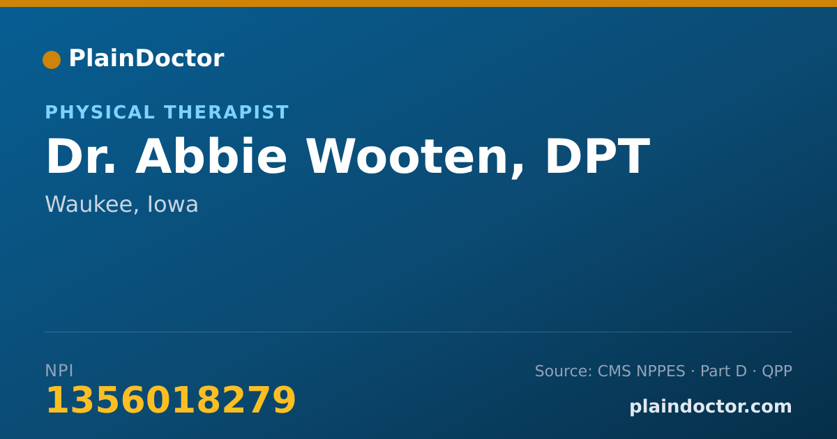 Shareable card for Abbie Wooten, DPT - Physical Therapist, Waukee, IA