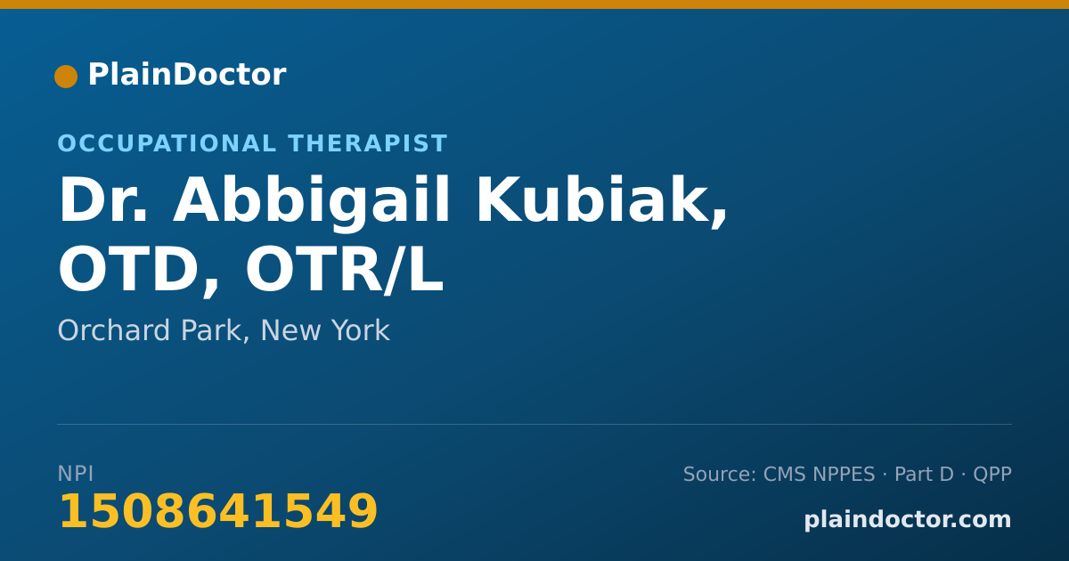 Shareable card for Abbigail Kubiak, OTD, OTR/L - Occupational Therapist, Orchard Park, NY