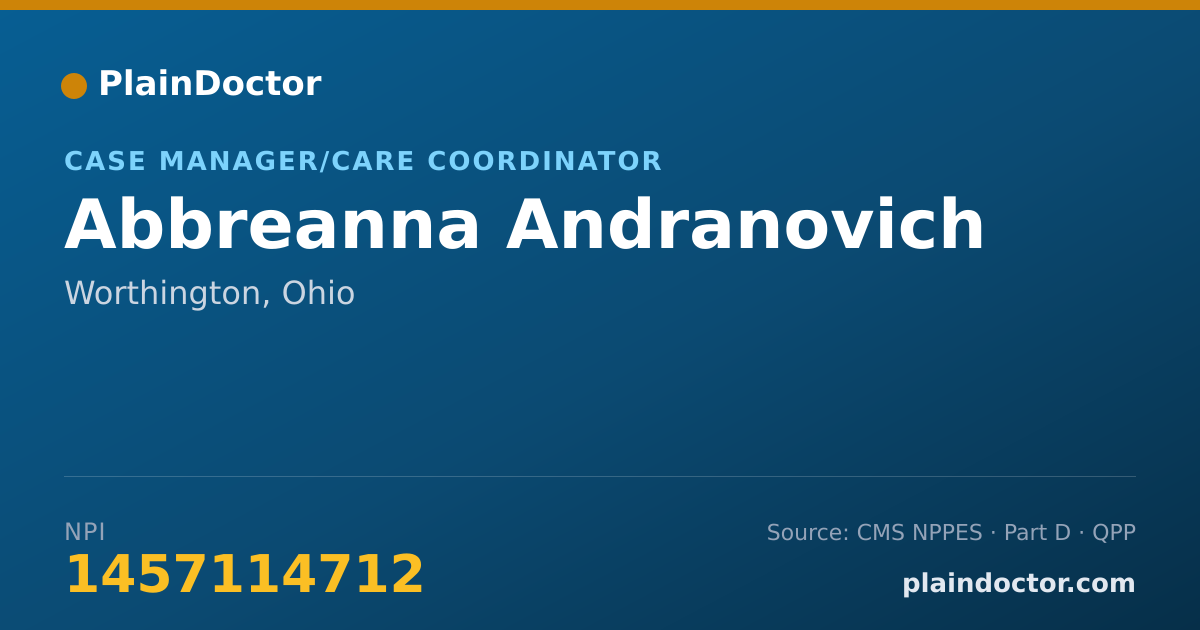 Shareable card for Abbreanna Andranovich - Case Manager/Care Coordinator, Worthington, OH