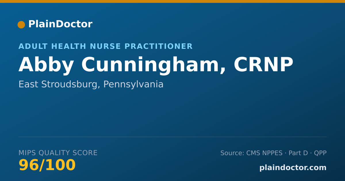 Shareable card for Abby Cunningham, CRNP - Adult Health Nurse Practitioner, East Stroudsburg, PA