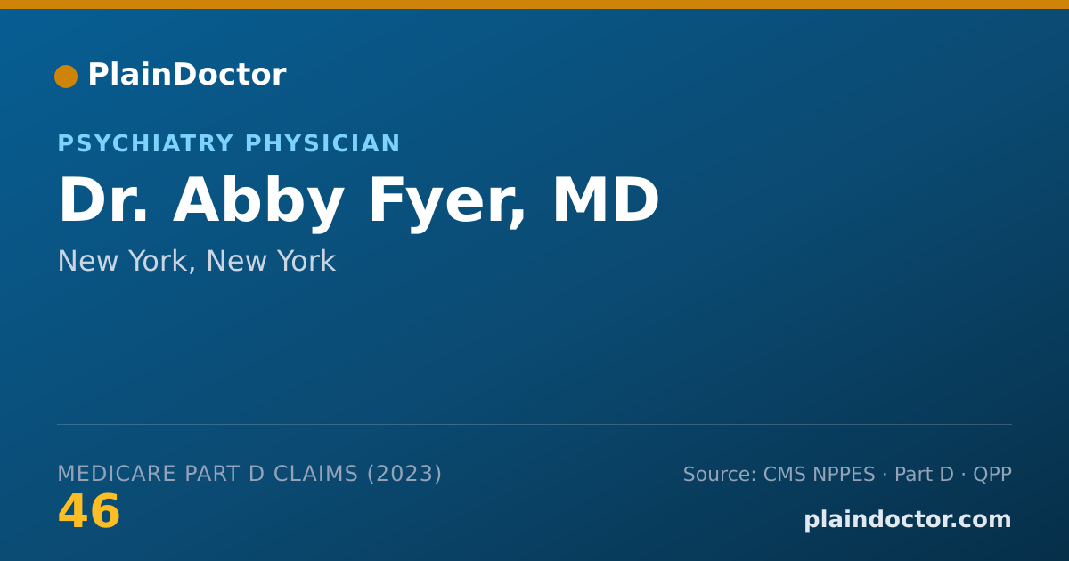 Shareable card for Abby Fyer, MD - Psychiatry Physician, New York, NY