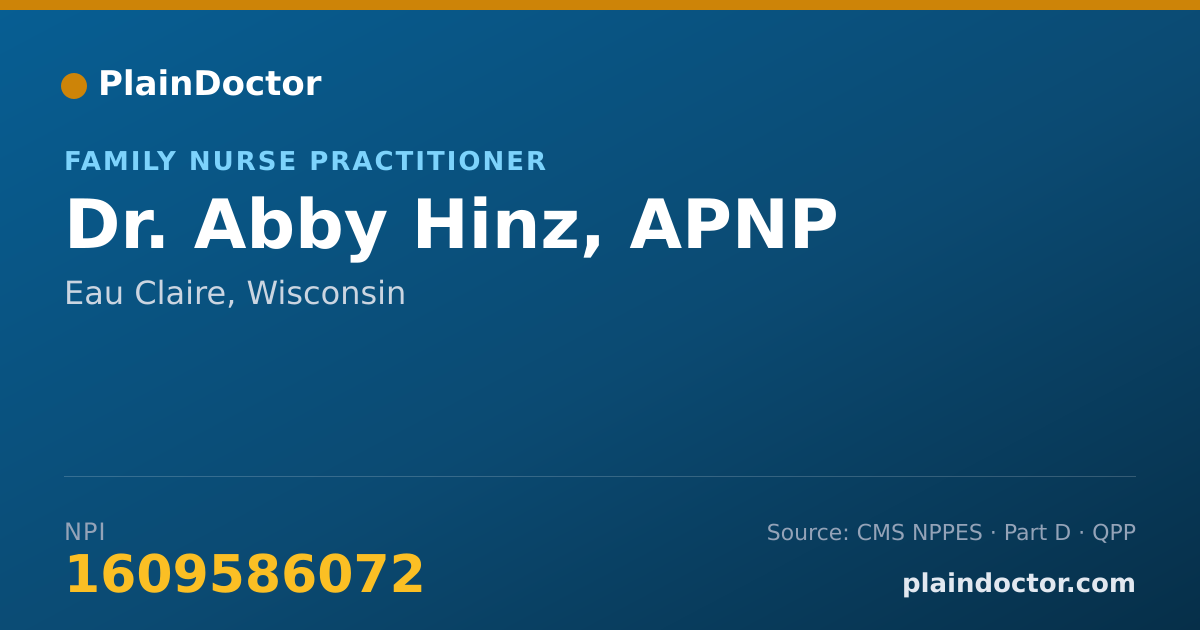 Shareable card for Abby Hinz, APNP - Family Nurse Practitioner, Eau Claire, WI