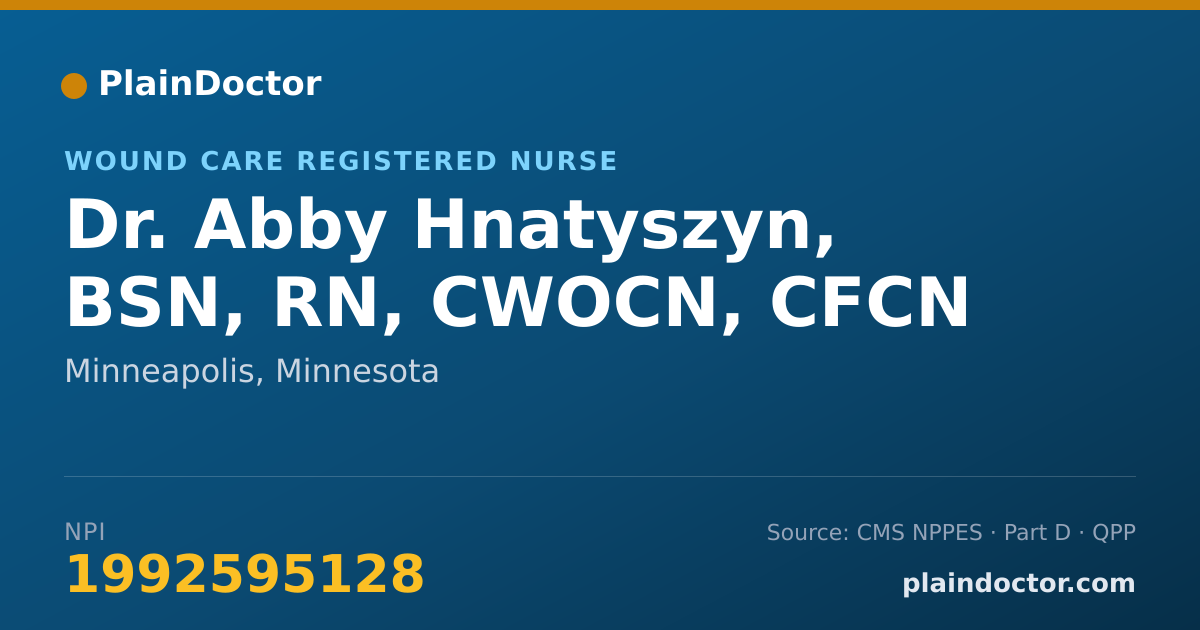 Shareable card for Abby Hnatyszyn, BSN, RN, CWOCN, CFCN - Wound Care Registered Nurse, Minneapolis, MN
