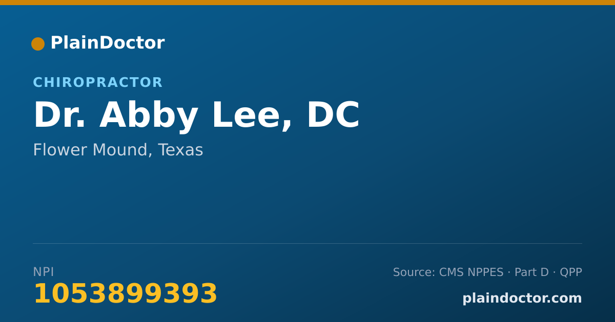 Shareable card for Abby Lee, DC - Chiropractor, Flower Mound, TX