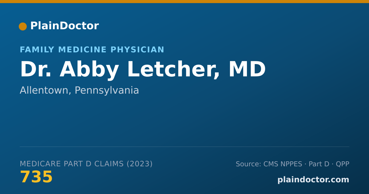 Shareable card for Abby Letcher, MD - Family Medicine Physician, Allentown, PA