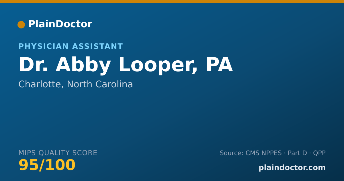 Shareable card for Abby Looper, PA - Physician Assistant, Charlotte, NC