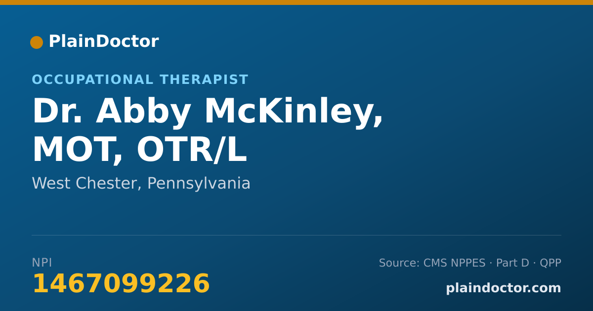 Shareable card for Abby McKinley, MOT, OTR/L - Occupational Therapist, West Chester, PA