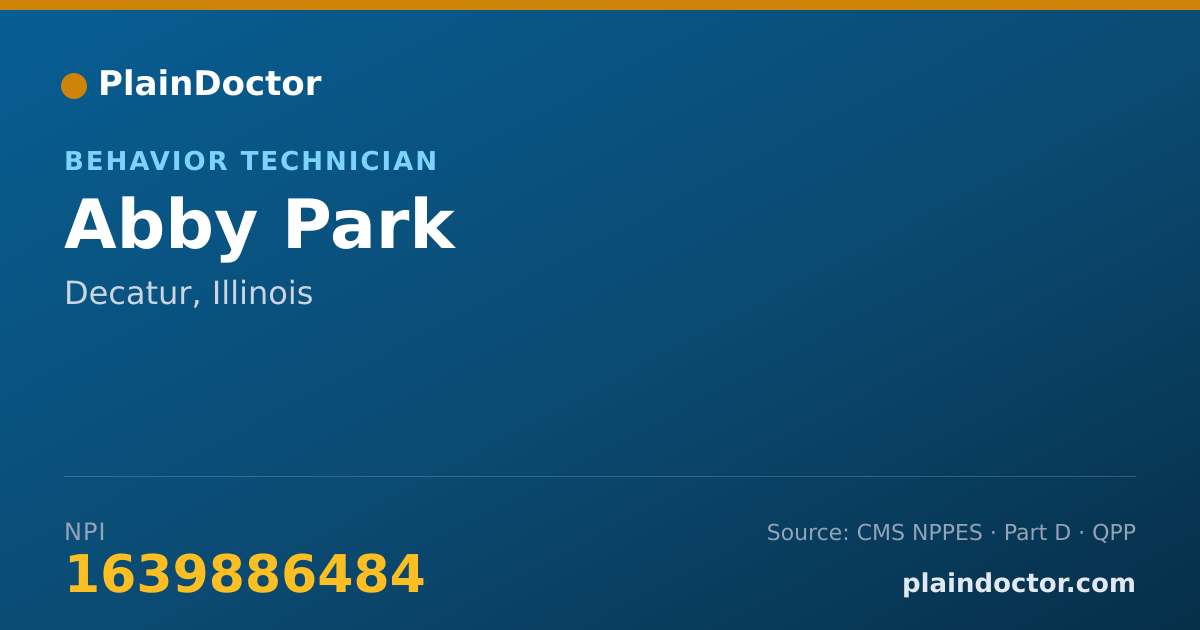 Shareable card for Abby Park - Behavior Technician, Decatur, IL