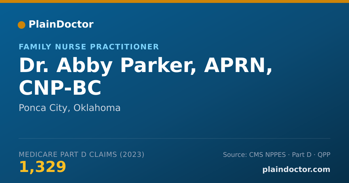 Shareable card for Abby Parker, APRN, CNP-BC - Family Nurse Practitioner, Ponca City, OK