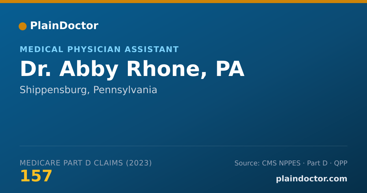 Shareable card for Abby Rhone, PA - Medical Physician Assistant, Shippensburg, PA