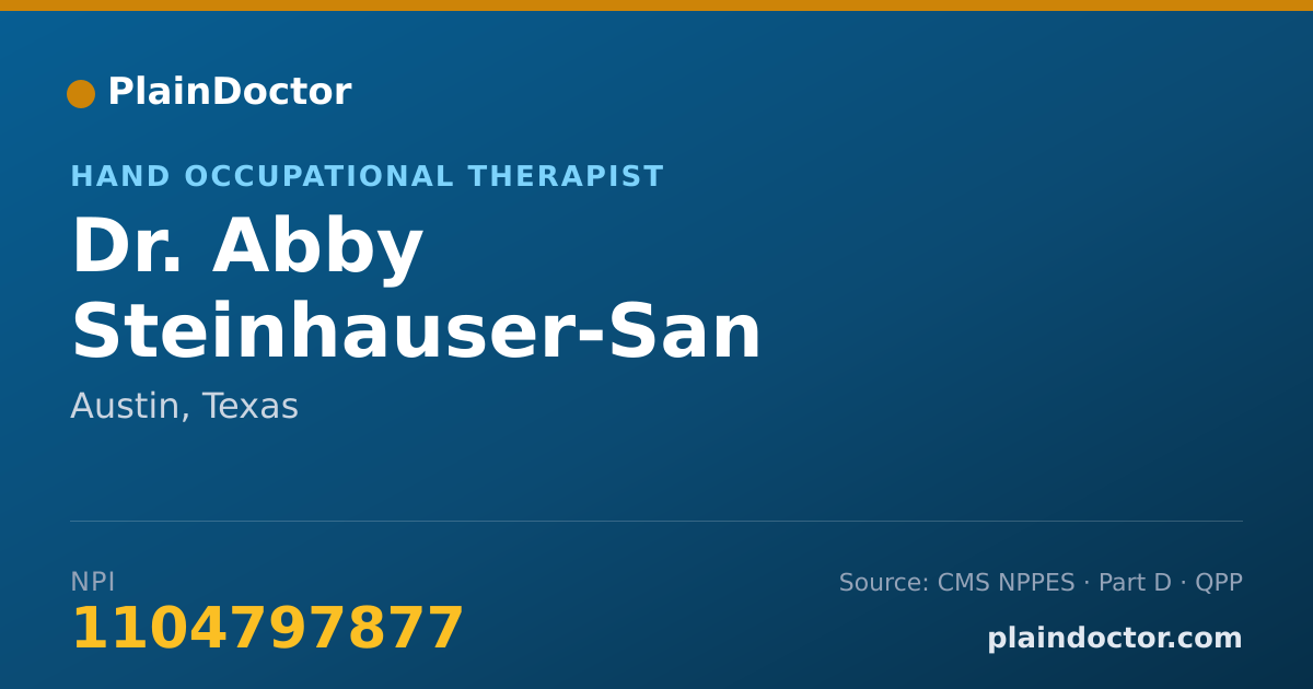 Shareable card for Abby Steinhauser-San Miguel, OTD, OTR/L - Hand Occupational Therapist, Austin, TX