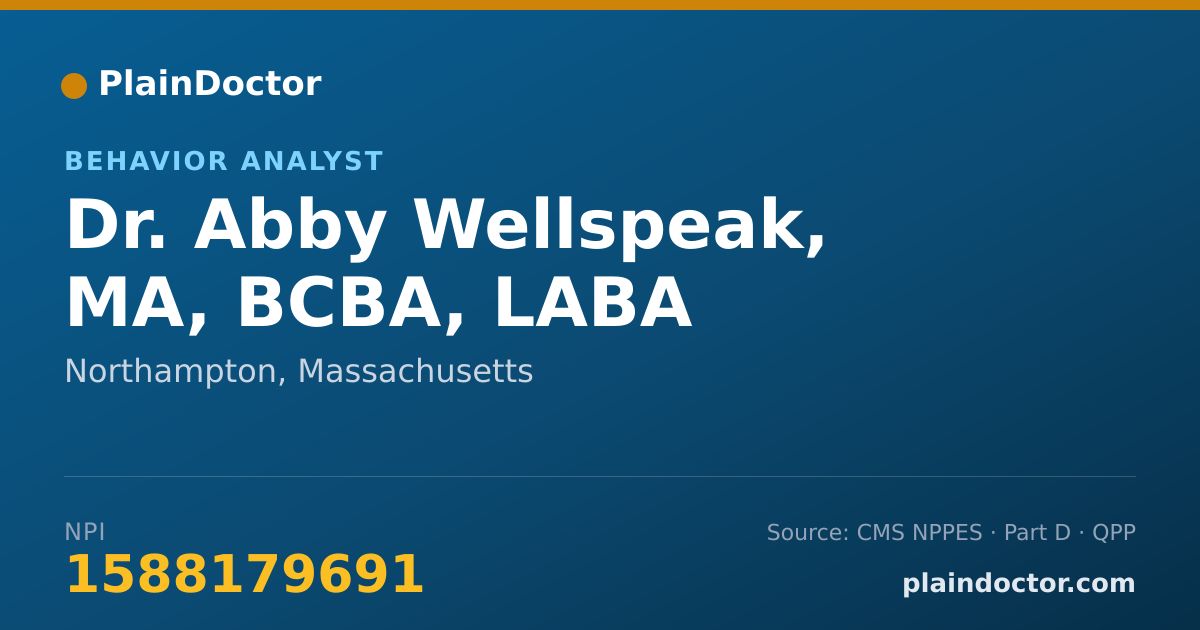 Shareable card for Abby Wellspeak, MA, BCBA, LABA - Behavior Analyst, Northampton, MA
