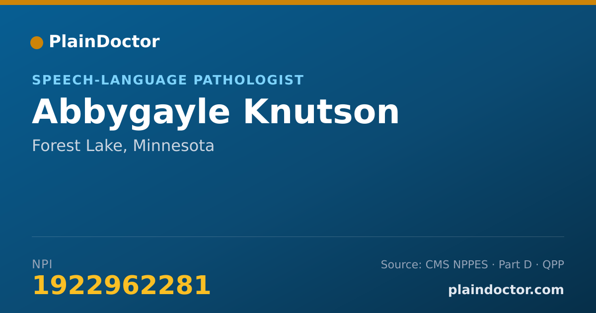 Shareable card for Abbygayle Knutson - Speech-Language Pathologist, Forest Lake, MN