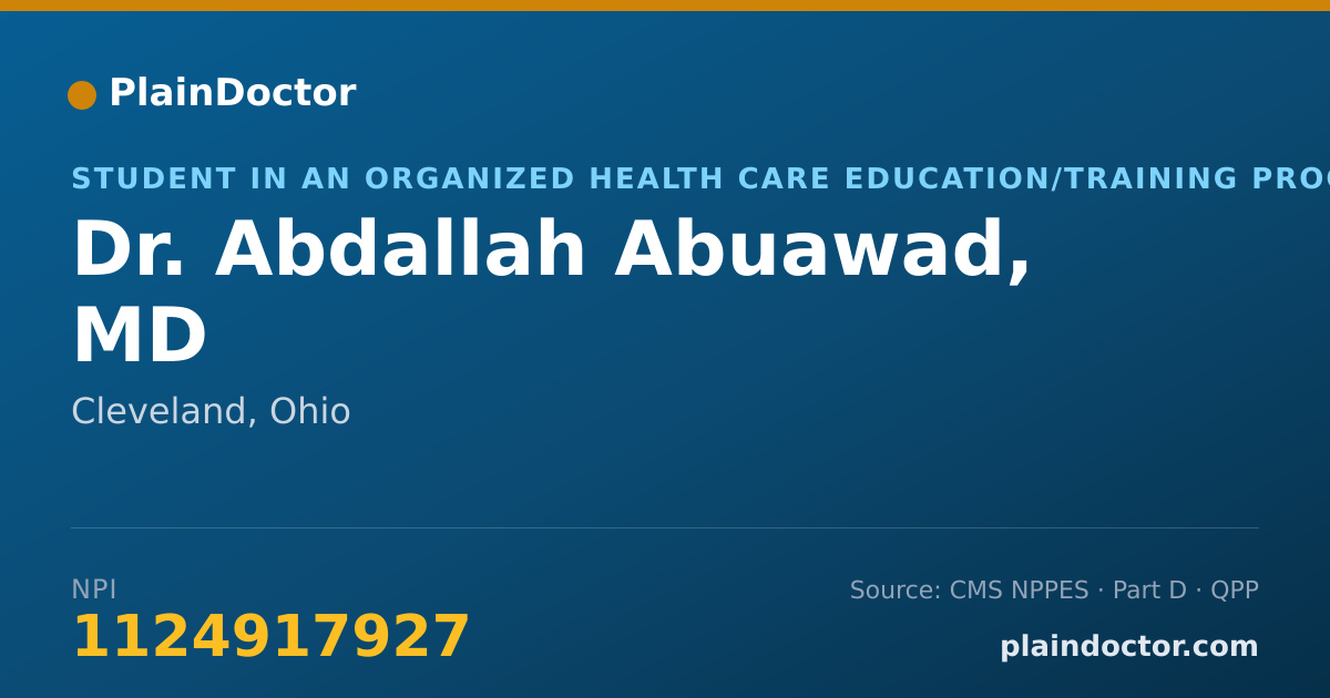 Shareable card for Abdallah Abuawad, MD - Student in an Organized Health Care Education/Training Program, Cleveland, OH