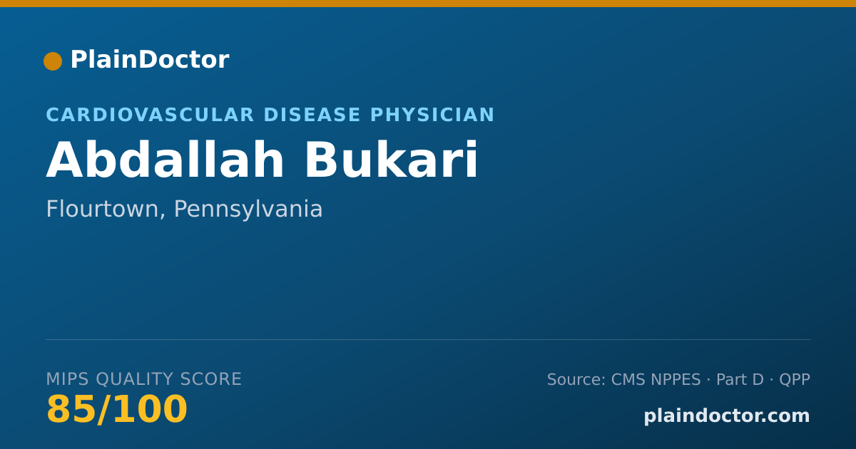 Shareable card for Abdallah Bukari - Cardiovascular Disease Physician, Flourtown, PA
