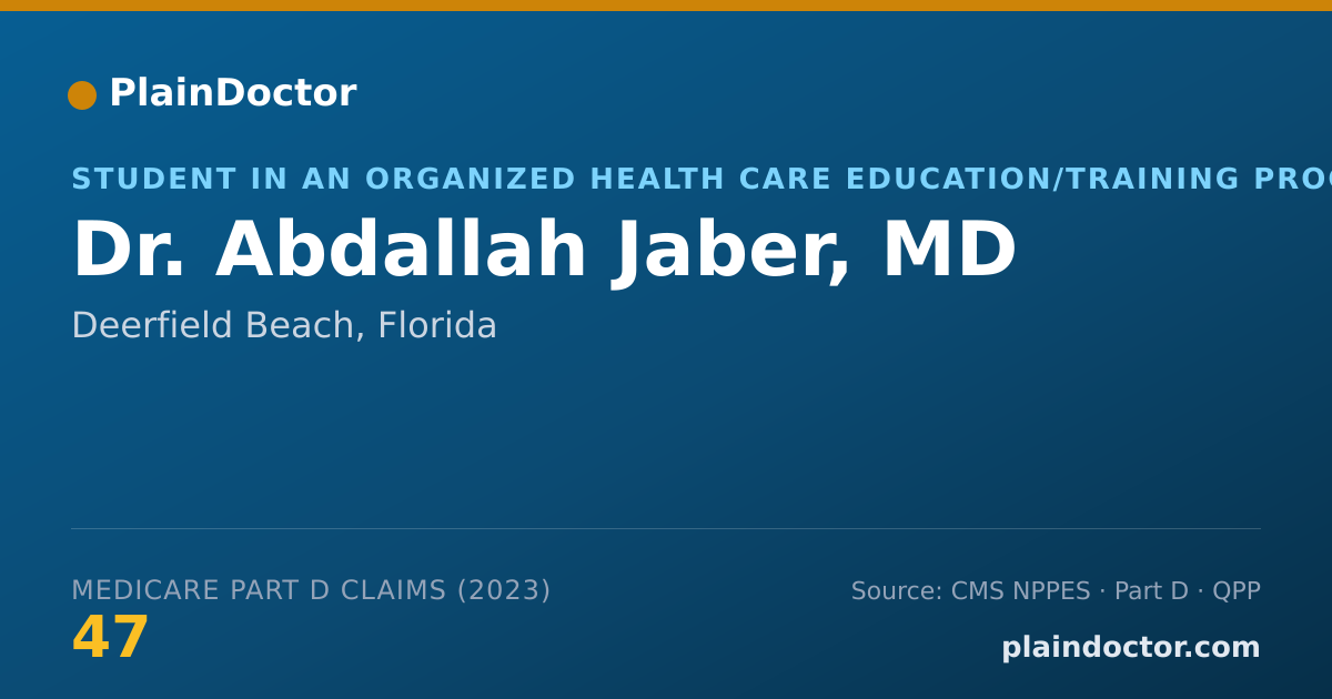 Shareable card for Abdallah Jaber, MD - Student in an Organized Health Care Education/Training Program, Deerfield Beach, FL