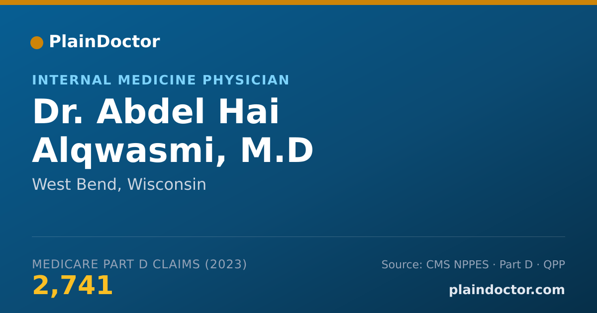 Shareable card for Abdel Hai Alqwasmi, M.D - Internal Medicine Physician, West Bend, WI