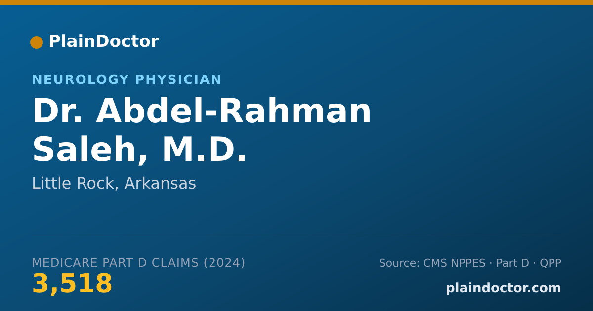 Shareable card for Abdel-Rahman Saleh, M.D. - Neurology Physician, Little Rock, AR