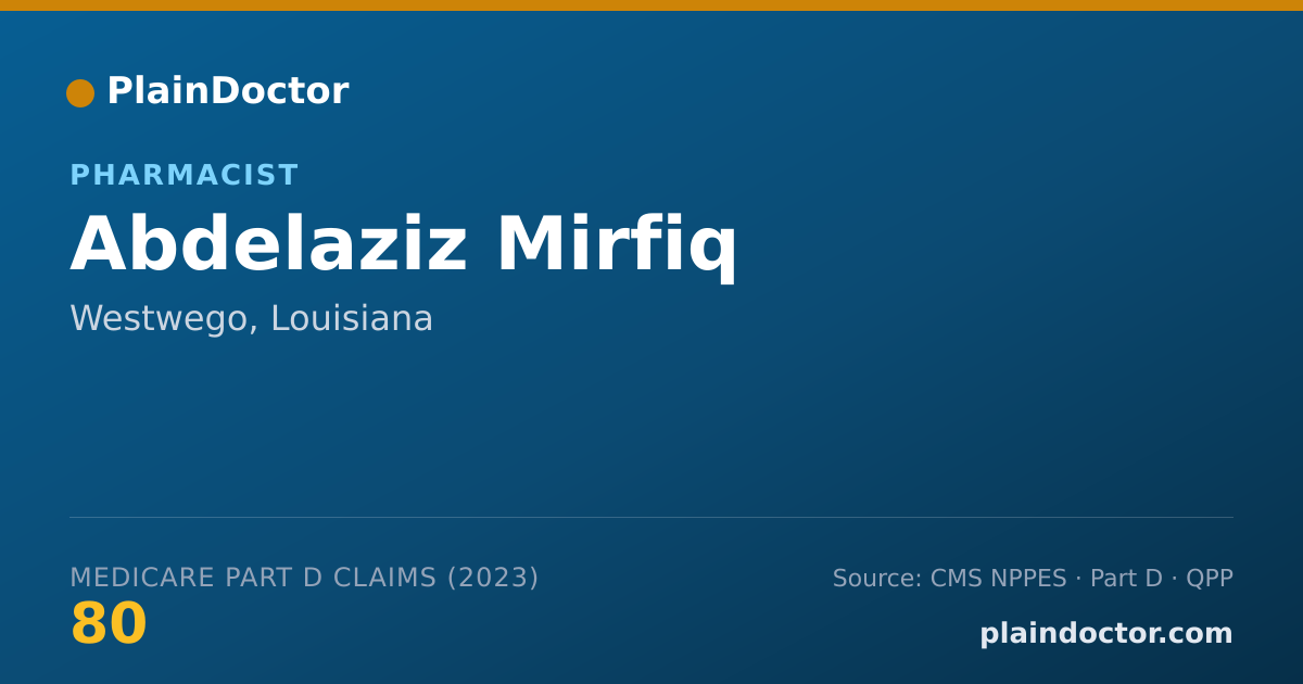Shareable card for Abdelaziz Mirfiq - Pharmacist, Westwego, LA