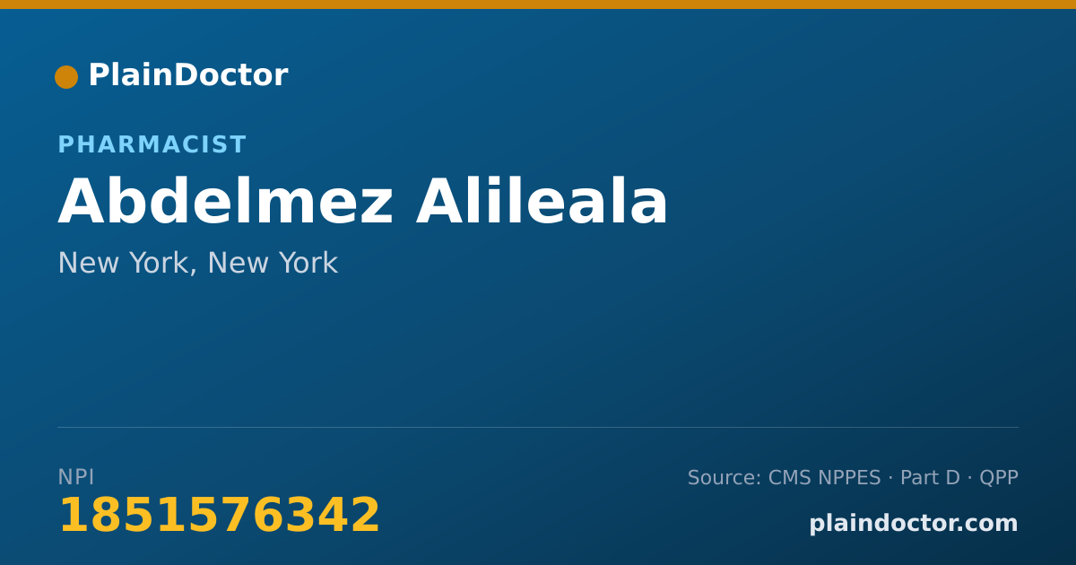 Shareable card for Abdelmez Alileala - Pharmacist, New York, NY