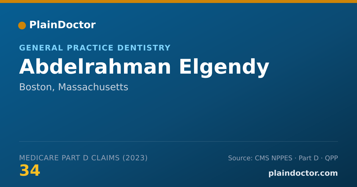 Shareable card for Abdelrahman Elgendy - General Practice Dentistry, Boston, MA