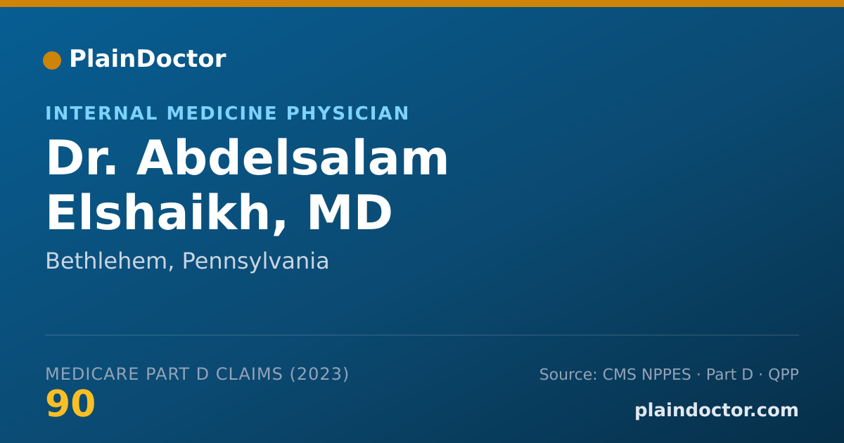Shareable card for Abdelsalam Elshaikh, MD - Internal Medicine Physician, Bethlehem, PA