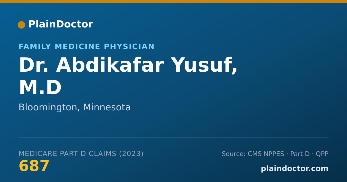 Shareable card for Abdikafar Yusuf, M.D - Family Medicine Physician, Bloomington, MN