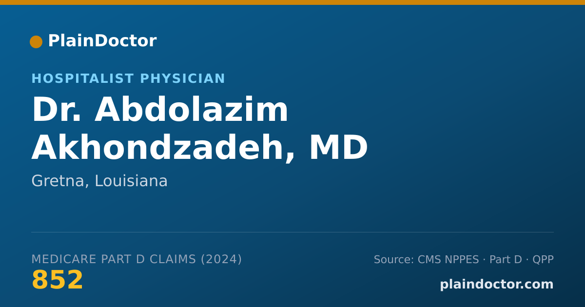 Shareable card for Abdolazim Akhondzadeh, MD - Hospitalist Physician, Gretna, LA