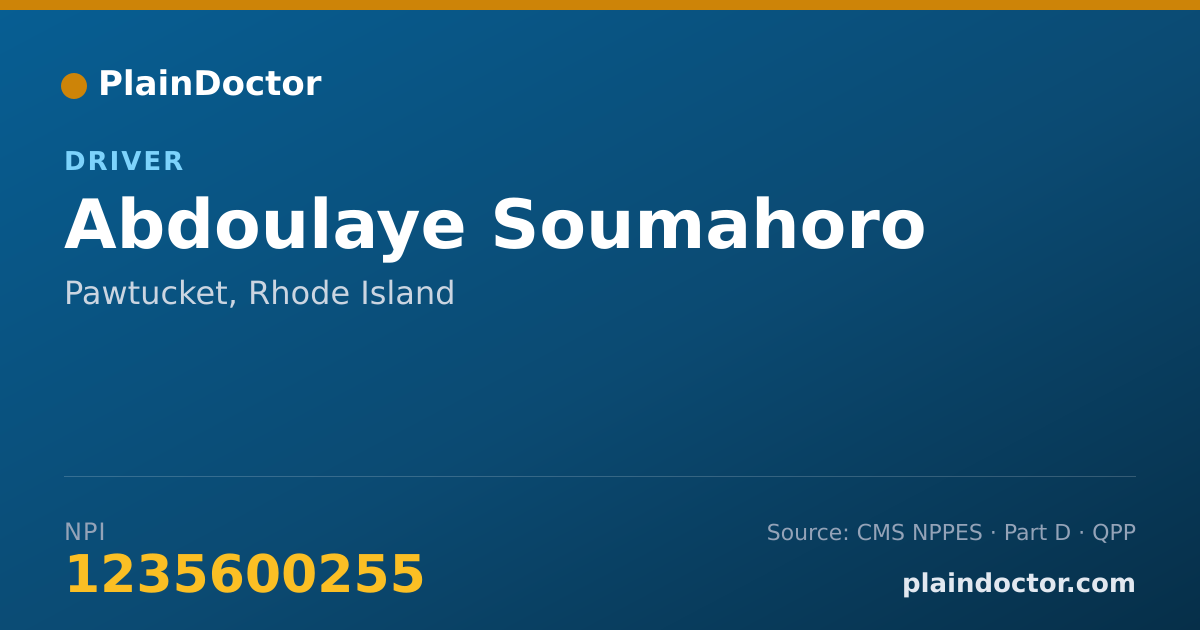 Shareable card for Abdoulaye Soumahoro - Driver, Pawtucket, RI
