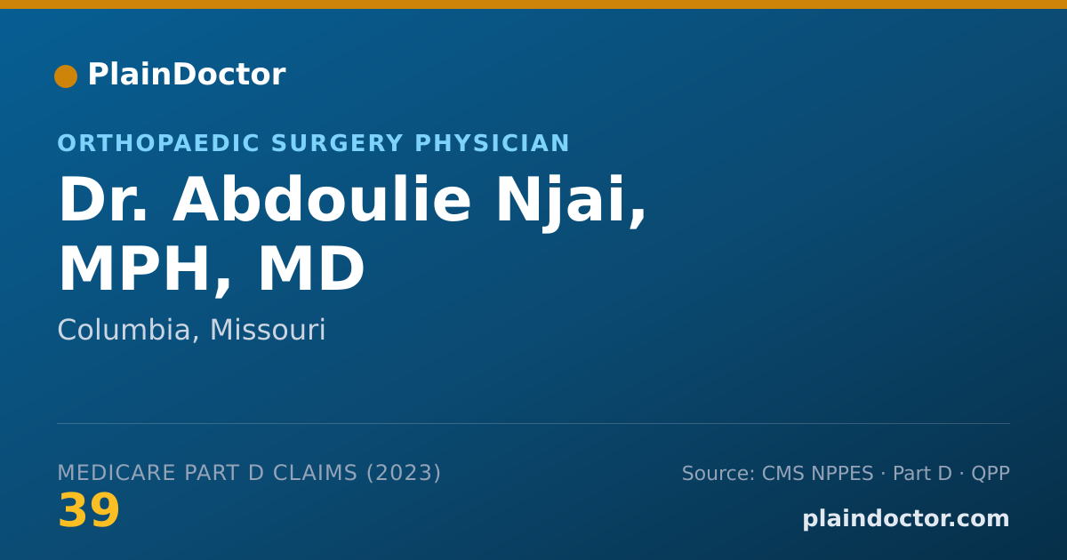 Shareable card for Abdoulie Njai, MPH, MD - Orthopaedic Surgery Physician, Columbia, MO