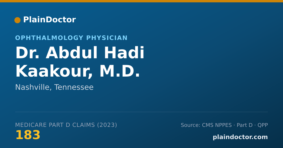 Shareable card for Abdul Hadi Kaakour, M.D. - Ophthalmology Physician, Nashville, TN