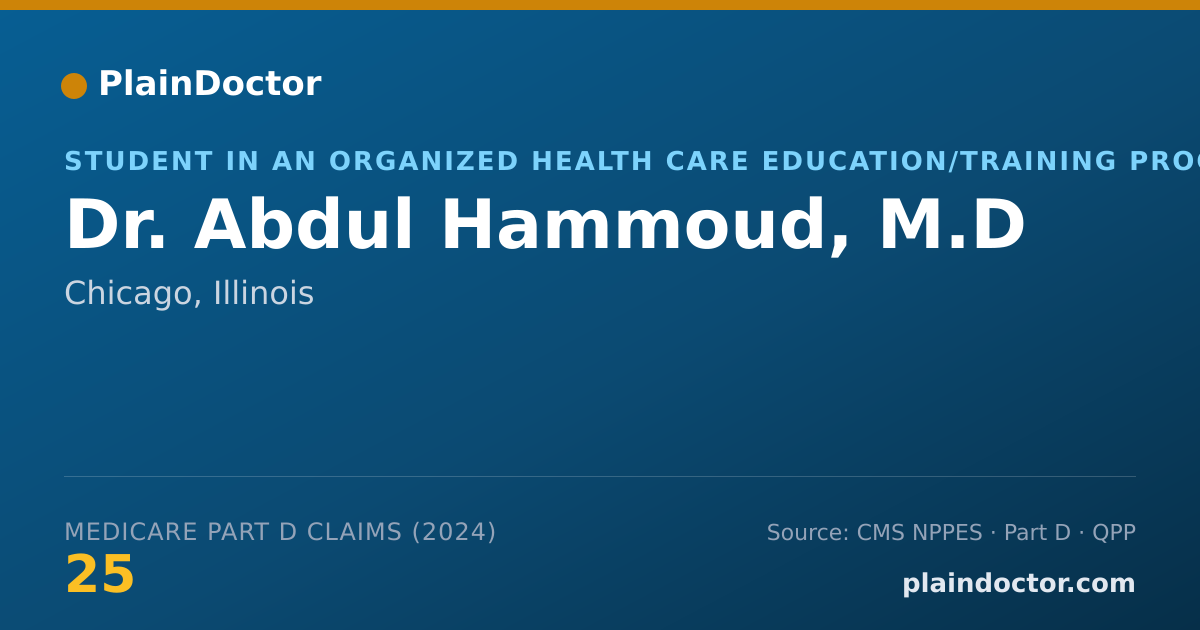 Shareable card for Abdul Hammoud, M.D - Student in an Organized Health Care Education/Training Program, Chicago, IL