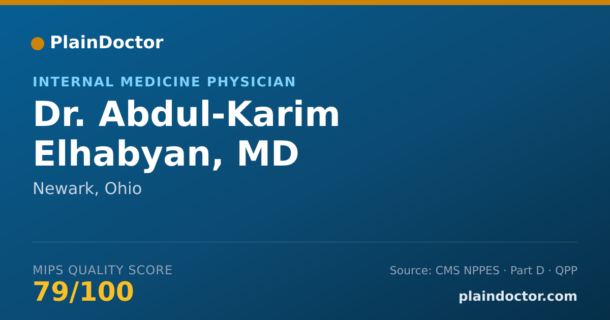 Shareable card for Abdul-Karim Elhabyan, MD - Internal Medicine Physician, Newark, OH