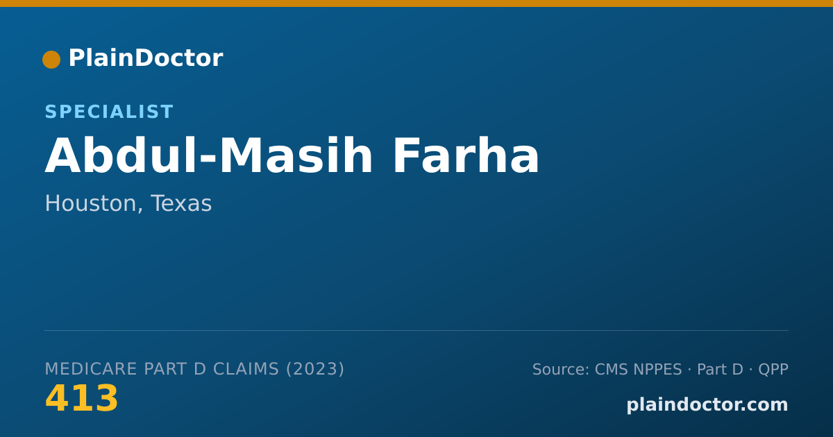 Shareable card for Abdul-Masih Farha - Specialist, Houston, TX