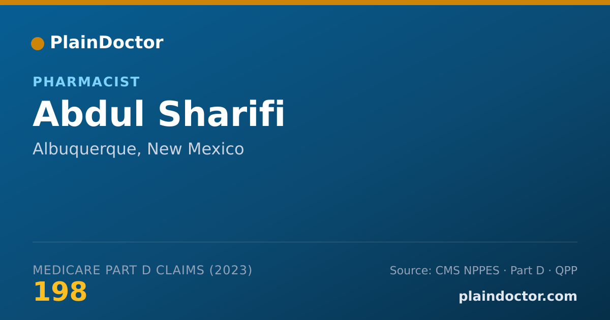 Shareable card for Abdul Sharifi - Pharmacist, Albuquerque, NM