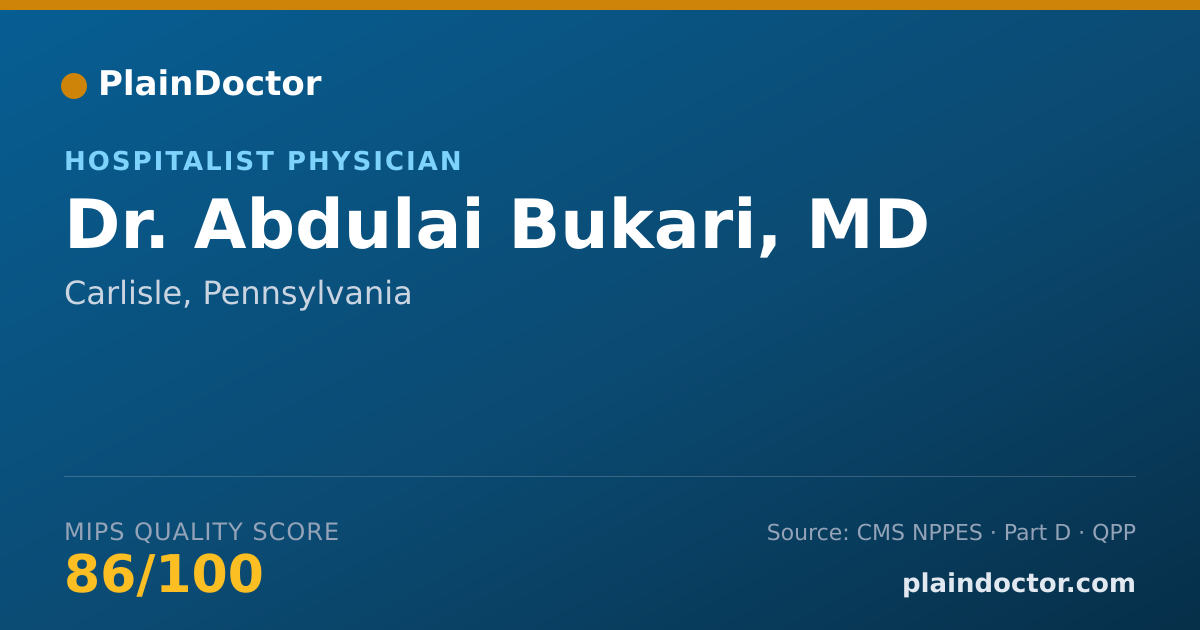 Shareable card for Abdulai Bukari, MD - Hospitalist Physician, Carlisle, PA