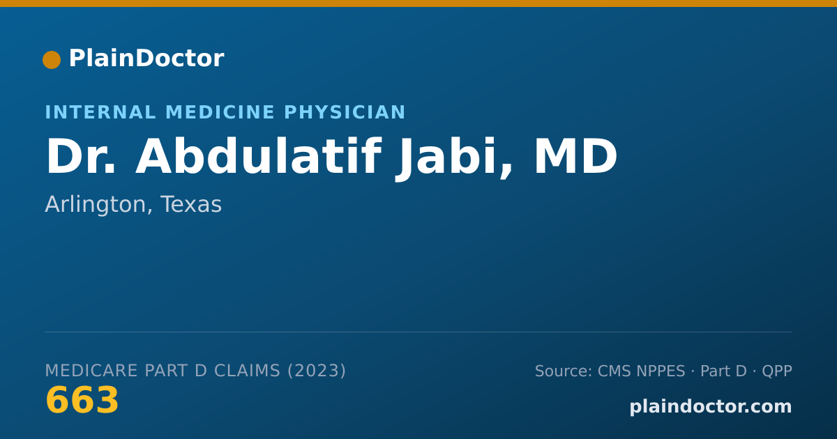 Shareable card for Abdulatif Jabi, MD - Internal Medicine Physician, Arlington, TX