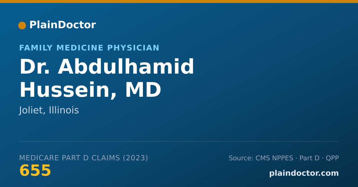 Shareable card for Abdulhamid Hussein, MD - Family Medicine Physician, Joliet, IL