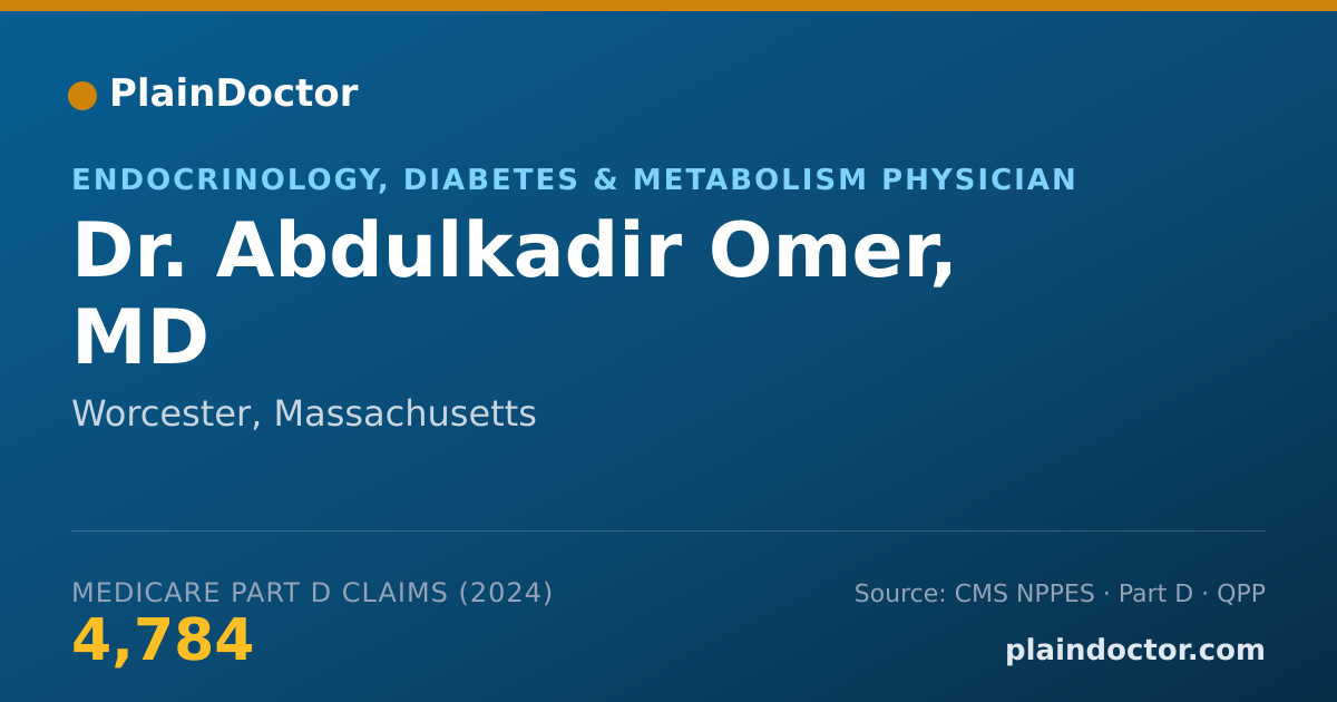 Shareable card for Abdulkadir Omer, MD - Internal Medicine Physician, Worcester, MA
