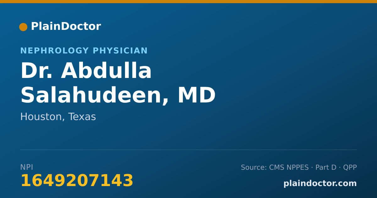 Shareable card for Abdulla Salahudeen, MD - Nephrology Physician, Houston, TX