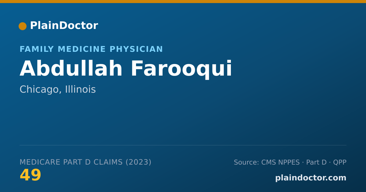 Shareable card for Abdullah Farooqui - Family Medicine Physician, Chicago, IL