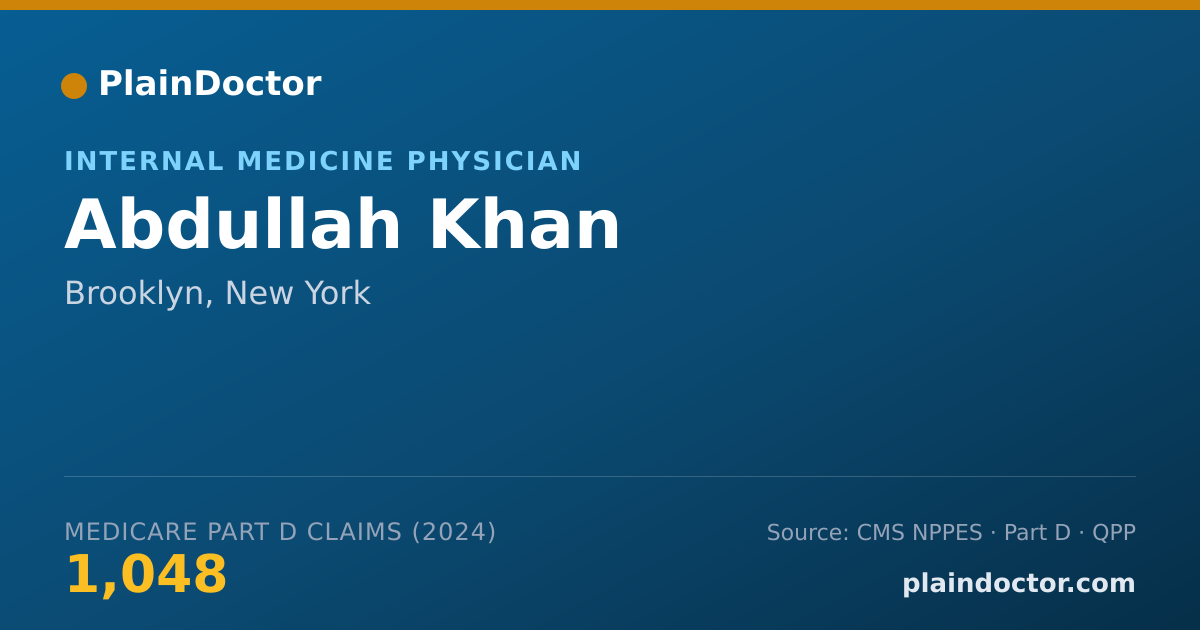 Shareable card for Abdullah Khan - Internal Medicine Physician, Brooklyn, NY